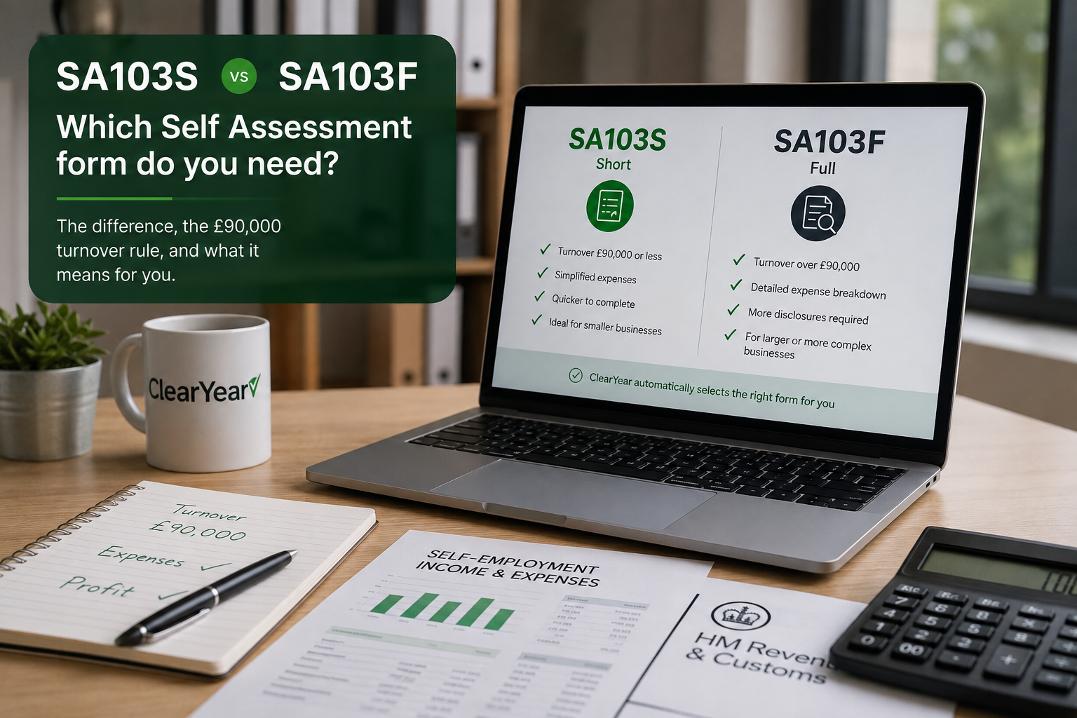 SA103S vs SA103F — which self-employment tax form do you need?
